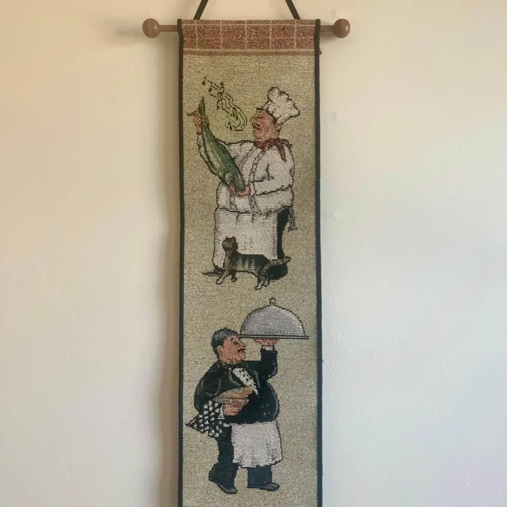 Kitchen Scroll Wall Art Tapestry